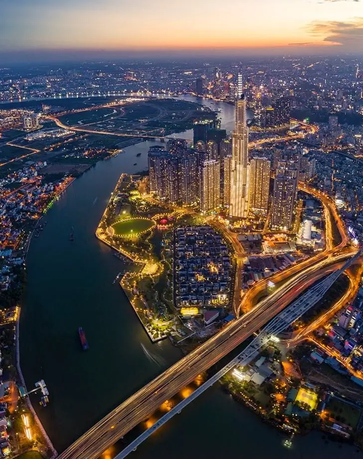 Bitexco Tower exterior with helipad - tallest building in District 1 Saigon