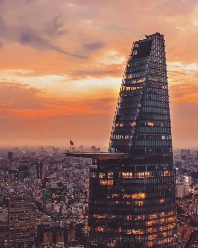 Sunset views from Bitexco Skydeck 49th floor Ho Chi Minh City