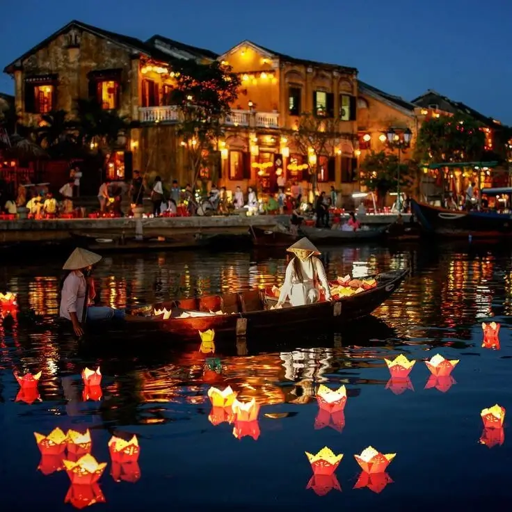 Indian honeymoon couple at Hoi An Lantern Festival
