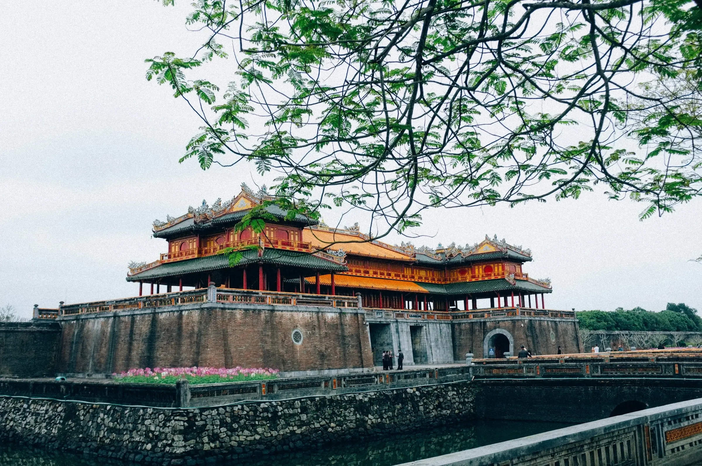 Massive walls and moat of Hue Citadel
