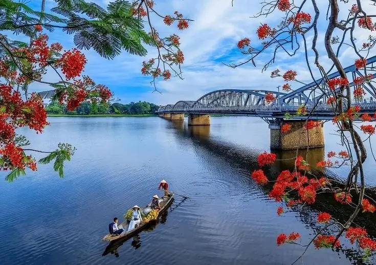 Perfume River Hue - winding river through imperial city Vietnam