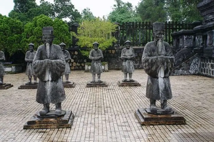 Stone Mandarin statues at Royal Tombs Hue