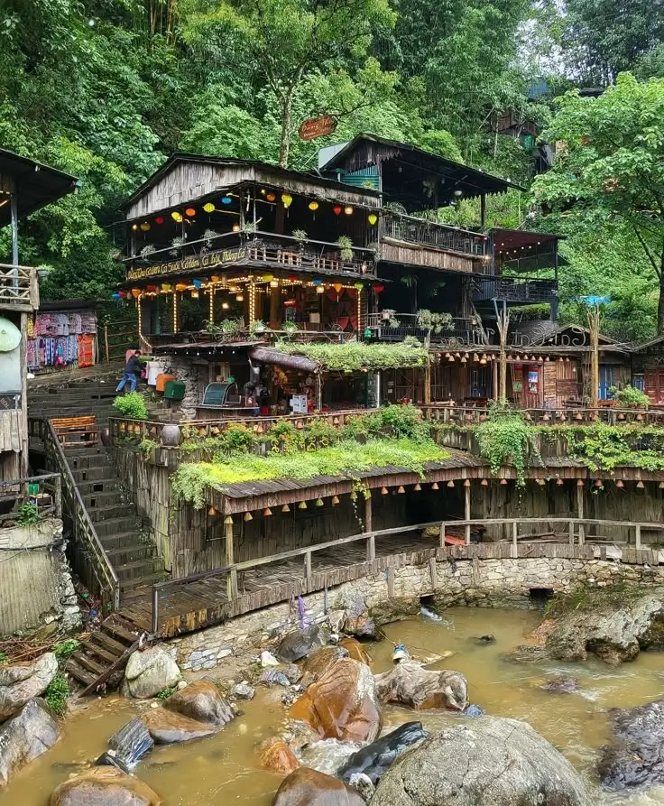 Traditional water wheel at Cat Cat Village Sapa